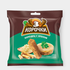 Сухарики «3 Корочки» со вкусом холодца с хреном, 100 г