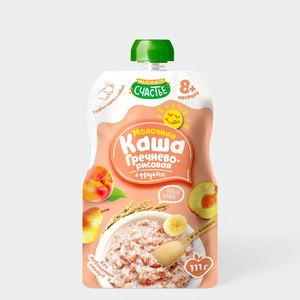 Каша молочная «Маленькое счастье» гречнево-рисовая + фрукты, 111 г