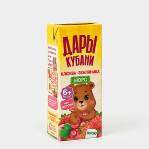 Морс «Дары Кубани» из клюквы и земляники, 200 мл
