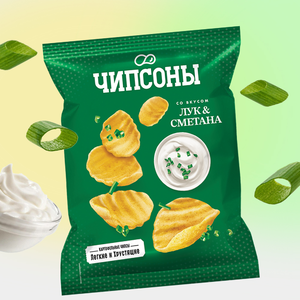 Чипсы «Чипсоны» со вкусом сметаны и лука, 40 г