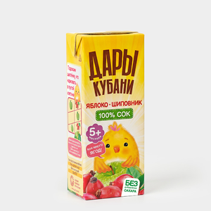 Сок «Дары Кубани» Шиповник-яблоко, 200 мл
