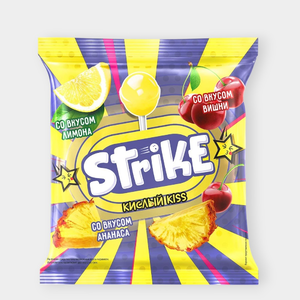 Карамель на палочке «Strike» Кислый kiss, 113 г