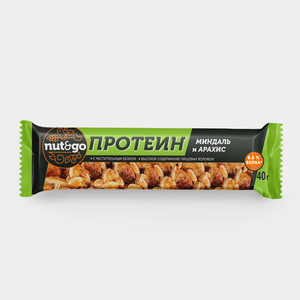 Батончик «Nut&Go» Протеин миндаль и арахис, 36 г