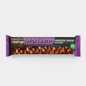 Батончик «Nut&Go» Протеин миндаль, арахис, клюква, 36 г