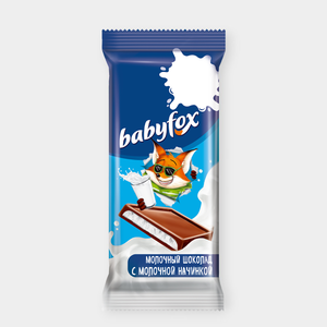 Шоколад молочный «Babyfox» с молочной начинкой, 24 г