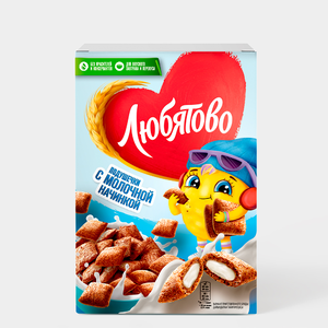 Готовый завтрак «Любятово» Подушечки с молочной начинкой, 220 г