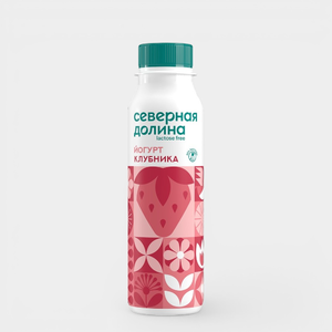 Йогурт безлактозный 2.2% «Северная Долина» Клубника, 260 г