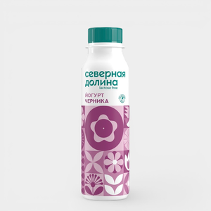 Йогурт безлактозный 2.2% «Северная Долина» Черника, 260 г