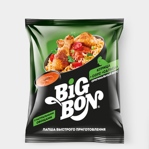 Лапша «BigBon» с курицей и соусом, 75 г