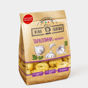 Тараллини «Nina Farina» с чесноком, 180 г