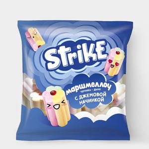 Маршмеллоу «Strike» с джемовой начинкой, 90 г