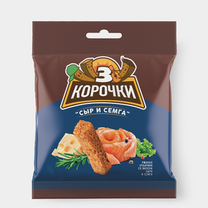 Сухарики «3 Корочки» со вкусом сёмги с сыром, 40 г