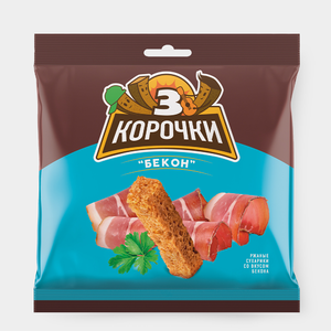 Сухарики «3 Корочки» Бекон, 100 г