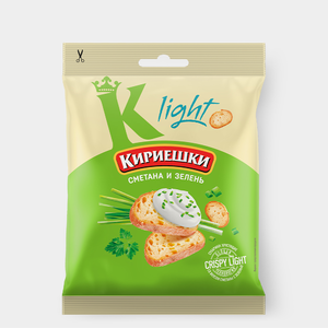 Сухарики «Кириешки Light» со вкусом сметаны и зелени, 33 г