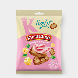 Сухарики «Кириешки Light» со вкусом ветчины с сыром, 80 г