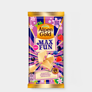 Шоколад белый «Alpen Gold Max Fun» Ягодный микс с мармеладом, 140 г