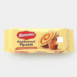 Рулет «Яшкино» бисквитный «С варёной сгущёнкой», 200 г Рулет «Яшкино» бисквитный «С варёной сгущёнкой», 200 г