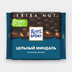 Шоколад темный «Ritter Sport» с цельным миндалем, 100 г Шоколад темный «Ritter Sport» с цельным миндалем, 100 г