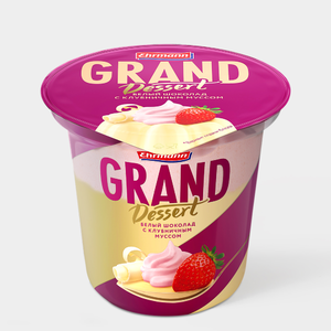 Пудинг 6% «Grand Dessert» белый шоколад с клубничным муссом, 200 г Пудинг 6% «Grand Dessert» белый шоколад с клубничным муссом, 200 г