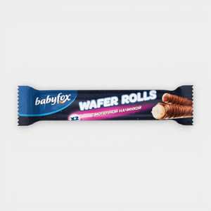 Трубочки «Babyfox wafer rolls» с молочной начинкой, 16 г
