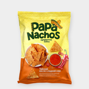 Чипсы кукурузные «PAPA NACHOS» со вкусом Тайский кисло-сладкий соус чили, 75 г