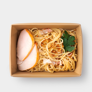 Спагетти с курицей и беконом, 220 г
