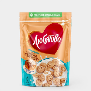 Готовый завтрак «Любятово» Подушечки со вкусом булочки с корицей, 190 г Готовый завтрак «Любятово» Подушечки со вкусом булочки с корицей, 190 г