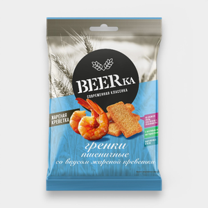 Гренки «Beerka» со вкусом жареной креветки, 60 г Гренки «Beerka» со вкусом жареной креветки, 60 г