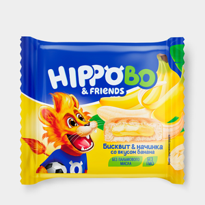 Пирожное «HIPPOBO» с начинкой со вкусом банана, 32 г Пирожное «HIPPOBO» с начинкой со вкусом банана, 32 г