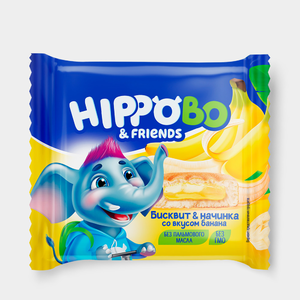 Пирожное «HIPPOBO» с начинкой со вкусом банана, 32 г Пирожное «HIPPOBO» с начинкой со вкусом банана, 32 г
