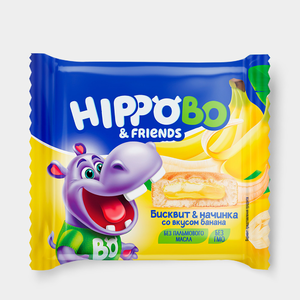 Пирожное «HIPPOBO» с начинкой со вкусом банана, 32 г Пирожное «HIPPOBO» с начинкой со вкусом банана, 32 г