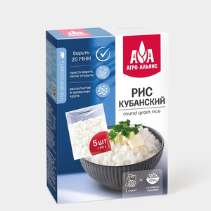 Рис «Агро-Альянс» Кубанский в пакетиках, 400 г Рис «Агро-Альянс» Кубанский в пакетиках, 400 г