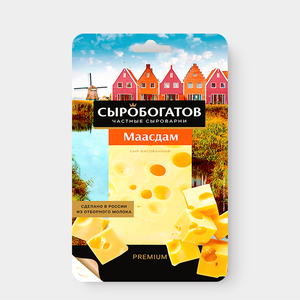 Сыр 45% «Сыробогатов» Маасдам, в нарезке, 125 г Сыр 45% «Сыробогатов» Маасдам, в нарезке, 125 г