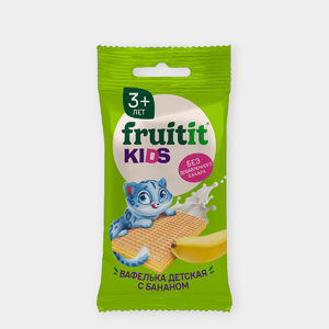 Вафельки детские «FRUIT IT KIDS» с бананом, 20 г Вафельки детские «FRUIT IT KIDS» с бананом, 20 г