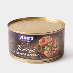 Паштет печеночный «Главпродукт» нежный с куриной печенью, 240 г Паштет печеночный «Главпродукт» нежный с куриной печенью, 240 г