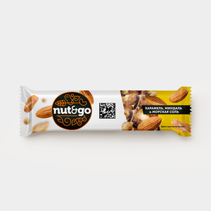 Батончик «Nut&Go» с миндалем, карамелью, нугой и орехами, 34 г Батончик «Nut&Go» с миндалем, карамелью, нугой и орехами, 34 г