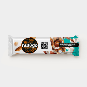 Батончик «Nut&Go» с миндалем, кокосом и карамелью, 36 г Батончик «Nut&Go» с миндалем, кокосом и карамелью, 36 г