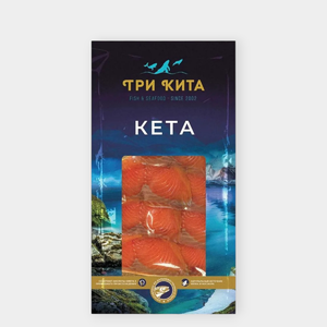 Кета «Три кита» слабосоленая ломтики, 100 г Кета «Три кита» слабосоленая ломтики, 100 г