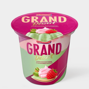 Пудинг 4.7% «Grand Dessert» с фисташкой и сливочно-малиновый мусс, 200 г