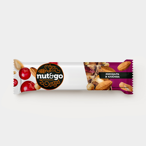 Батончик «Nut&Go» «Миндаль и клюква», 36 г Батончик «Nut&Go» «Миндаль и клюква», 36 г