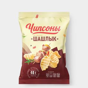 Чипсы «Чипсоны» со вкусом шашлыка, 40 г Чипсы «Чипсоны» со вкусом шашлыка, 40 г