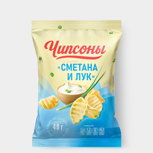 Чипсы «Чипсоны» со вкусом сметаны и лука, 40 г Чипсы «Чипсоны» со вкусом сметаны и лука, 40 г