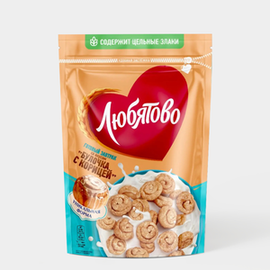Готовый завтрак «Любятово» Подушечки со вкусом булочки с корицей, 190 г Готовый завтрак «Любятово» Подушечки со вкусом булочки с корицей, 190 г