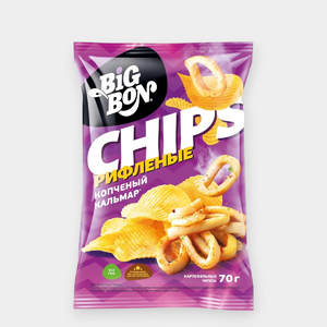 Чипсы картофельные «BigBon» со вкусом «Копченый кальмар»