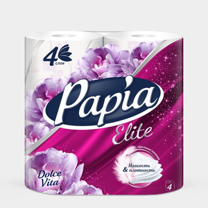 Бумага туалетная «Papia» Deluxe Dolce Vita, четырехслойная, 4 шт., 400 г Бумага туалетная «Papia» Deluxe Dolce Vita, четырехслойная, 4 шт., 400 г