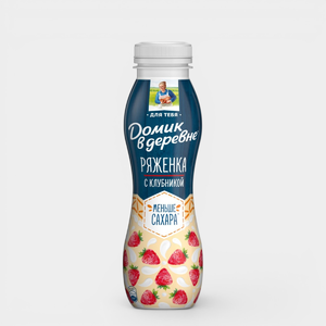 Ряженка 2.1% «Домик в деревне» Клубника, 260 г