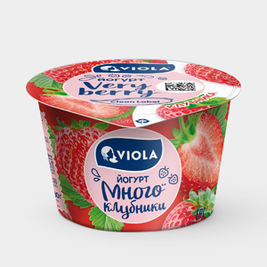 Йогурт 2.6% «Viola» Very Berry Клубника, 180 г Йогурт 2.6% «Viola» Very Berry Клубника, 180 г