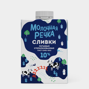 Сливки 10% «Молочная речка», 500 г Сливки 10% «Молочная речка», 500 г