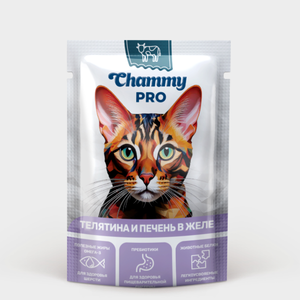 Корм для кошек «Chammy PRO» с телятиной и печенью в желе, 85 г Корм для кошек «Chammy PRO» с телятиной и печенью в желе, 85 г