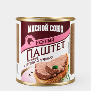 Паштет печеночный «Мясной союз» нежный с гусиной печенью, 240 г Паштет печеночный «Мясной союз» нежный с гусиной печенью, 240 г